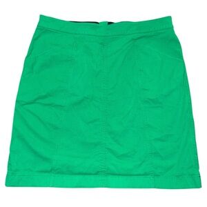 Boden Cotton Green Knee Length Sz US 12L Skirt Stretch slightly a line